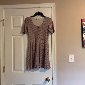 Pink and white striped dress